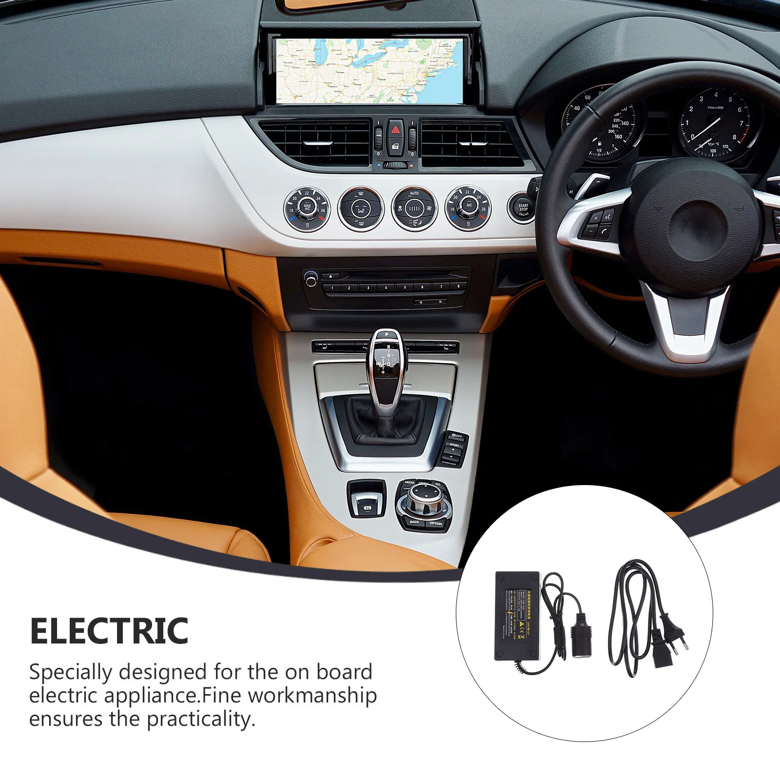 

1Pcs Vehicle Power Converter 220V 12V Car Adapter Compact Practical Portable Power Converter Equipment Durable