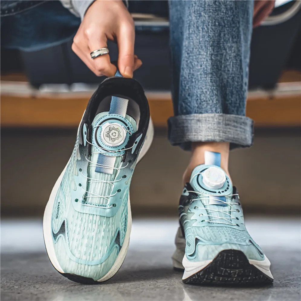 

Summer Breathable Casual Sports Shoes for Men New Fashionable and Versatile Breathable Mesh Rotating Buckle Running Shoes
