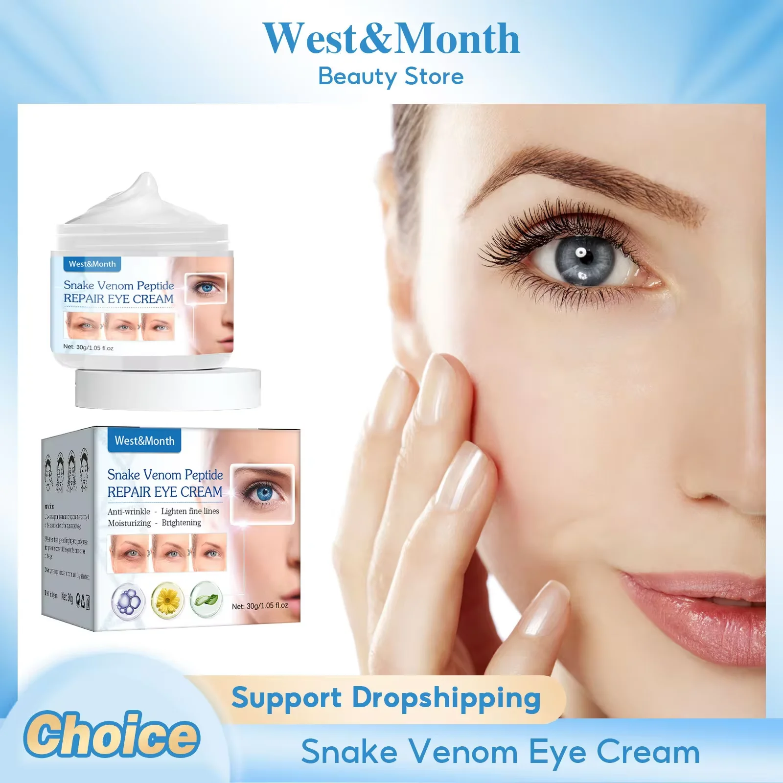 Snake Venom Eye Cream Anti Wrinkle W-hitening Dark Circles Lift Remove Eye Bags Hydrating Reduce Puffiness Brightening Eye Cream