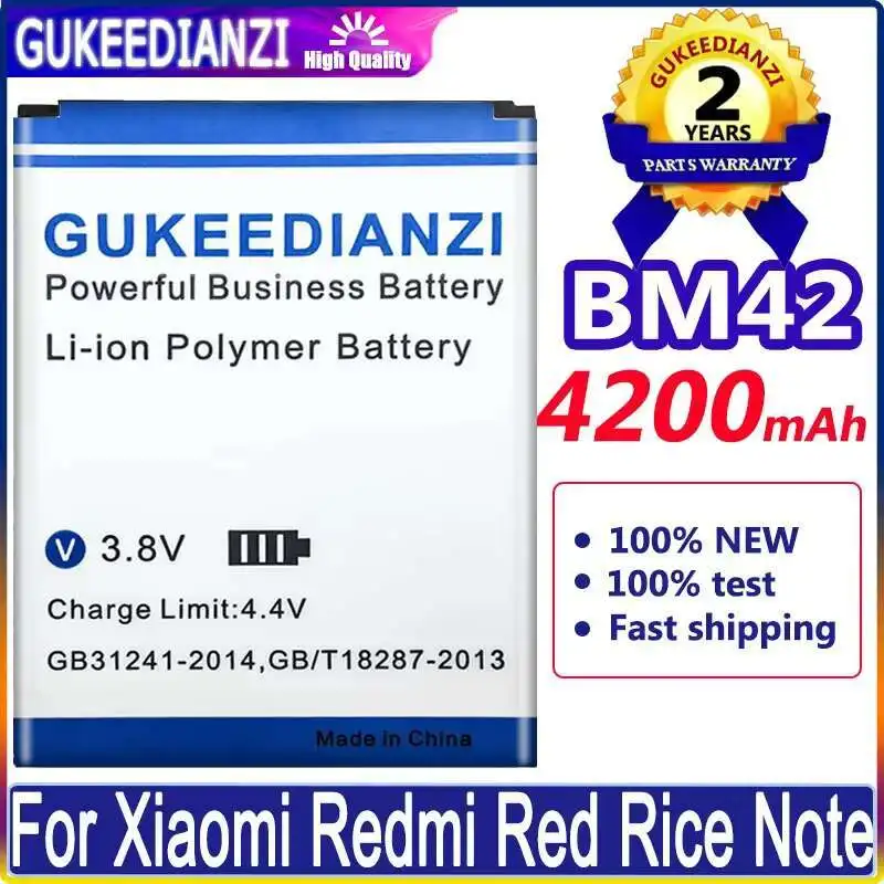 

Mobile Phone Battery BM42 Durable 4200Mah For Xiaomi Redmi Red Rice Note