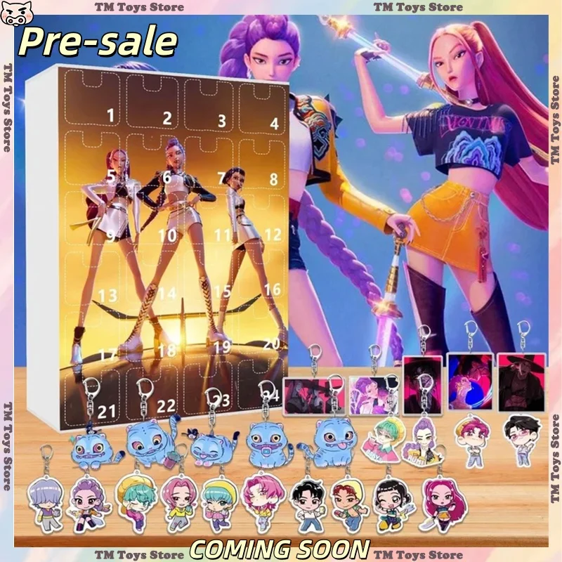 

KPop Охотники на демонов Mystery Box K-POP Акриловый кулон Рождественский адвент-календарь Сюрприз Слепые коробки Ключ от тигра Подарки Игрушки Предпродажа