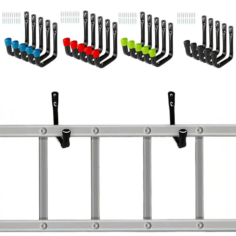 Hanging Hooks Garage Organization Hooks 5pcs Heavy Duty Garage Storage Hooks Anti-slip Wall Mount Bike Hangers Strong