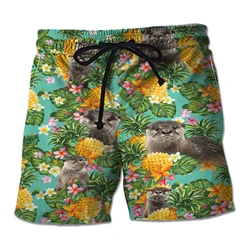 Funny Otter 3D Printed Short Pants For Men Clothes Hawaii Women Beach Shorts Cute Animal Girls Trunks Mens Swim Shorts Bermudas