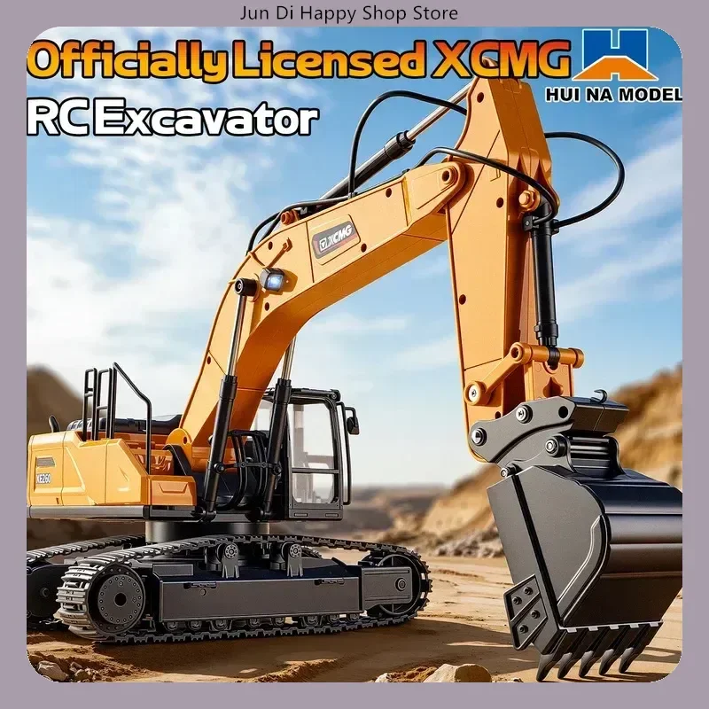 Huina Xe1260 1/24 Electric Rc Excavator Remote Control Digger 360 Degree Rotation Metal Bucket Light Sound Vehicle Car Rtr Model