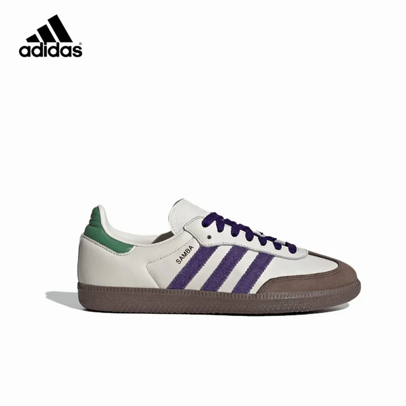 Adidas Originals OG Men's and Women's Skateboarding Shoes Non-slip Shock Absorption Wear Resistant Low White Purple Brown