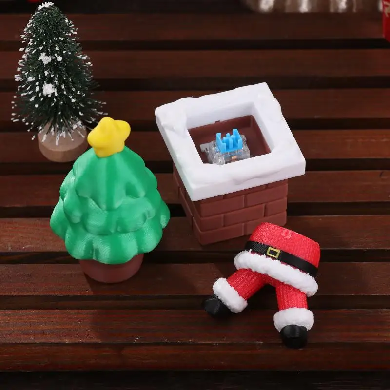 Decorazione natalizia stampata in 3D, bambola da tavolo, Babbo Natale, camino cadente, carino e divertente, giocattolo relax, ornamento pressato, clicker