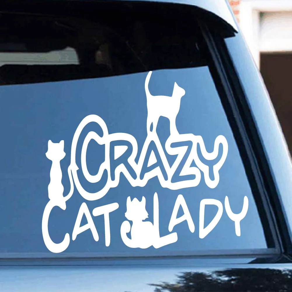 Cartoon Animal Car Sticker Funny Window Vinyl Waterproof Vinyl Funny Crazy Cat Car Sticker Accessories For Mazda Cruze Peugeot