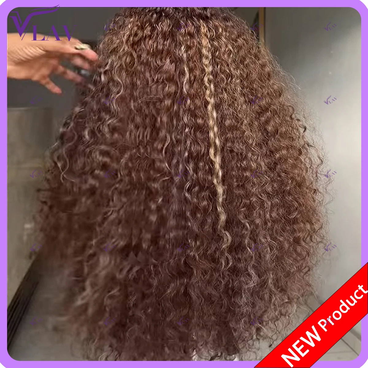 400 High Density Lagos Hairline Kinky Curiy 4/27 Brown Glueless Wigs 13×6 HD Lace Frontal Wig 360 HD Transparent Lace Front Wig