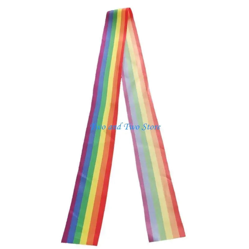 

HX6F Stylish Rainbow Color Flag Pennants Colorful Unisex Wrist Straps Party Wristband