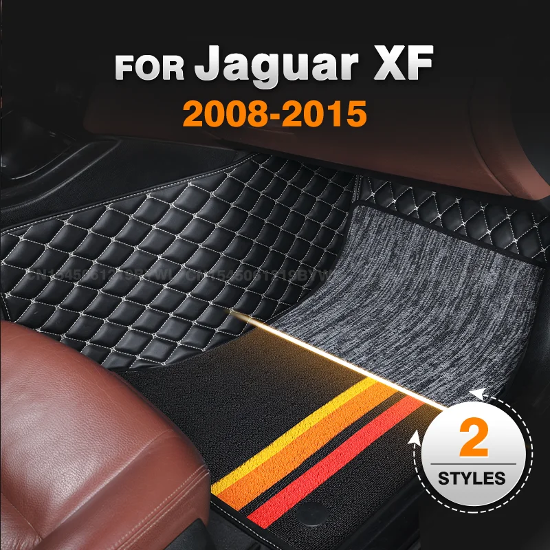 

For Jaguar XF 2008-2015 09 10 11 12 13 14 Double Layer Car Floor Mats Custom Auto Foot Pads Automobile Carpet Accessories