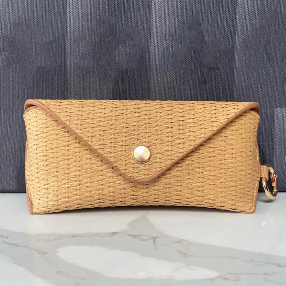 Portable Glasses Bag Soft Protection Small Item Bag Woven Rattan Eyeglass Case for Travel Sunglasses Jewelry Storage