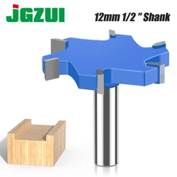 12mm 1/2in Shank T Type Slotting Bit Tungsten Carbide Slotting Cutter T Slot Milling Router Bit Woodworking Tool