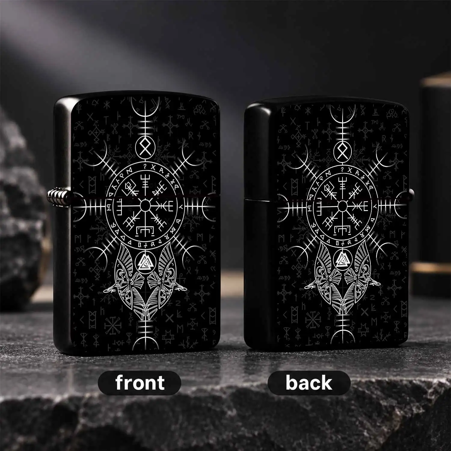 Norse Viking Rune Totem Themed Lightweight Portable Igniter, Exotic Vintage Mythcool Decor Accessory, Practical Daily Carry Gear For Outdoor Travel Home Use, Unique Thoughtful Gift For Enthusiasts On Various Occasions A Humorou And Interest