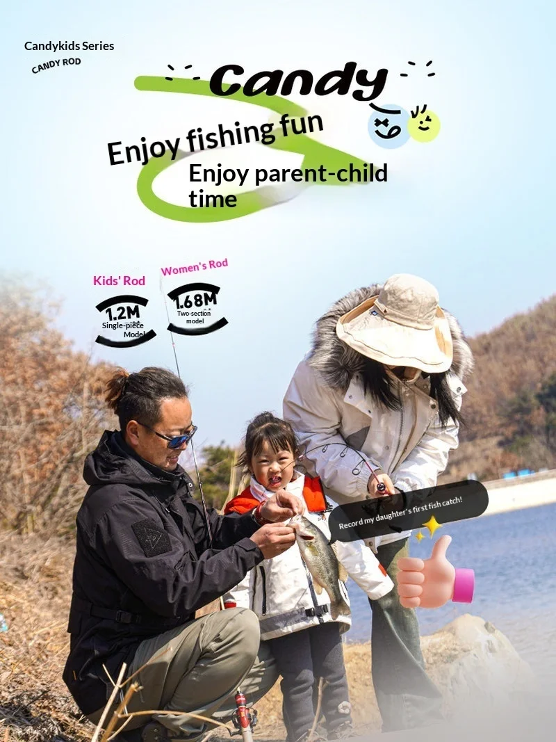 

Hasida Spinning Lure Fishing Rod Full Set Candy Color Straight Handle Lightweight Outdoor Fishing Complete Kit For Women Anglers
