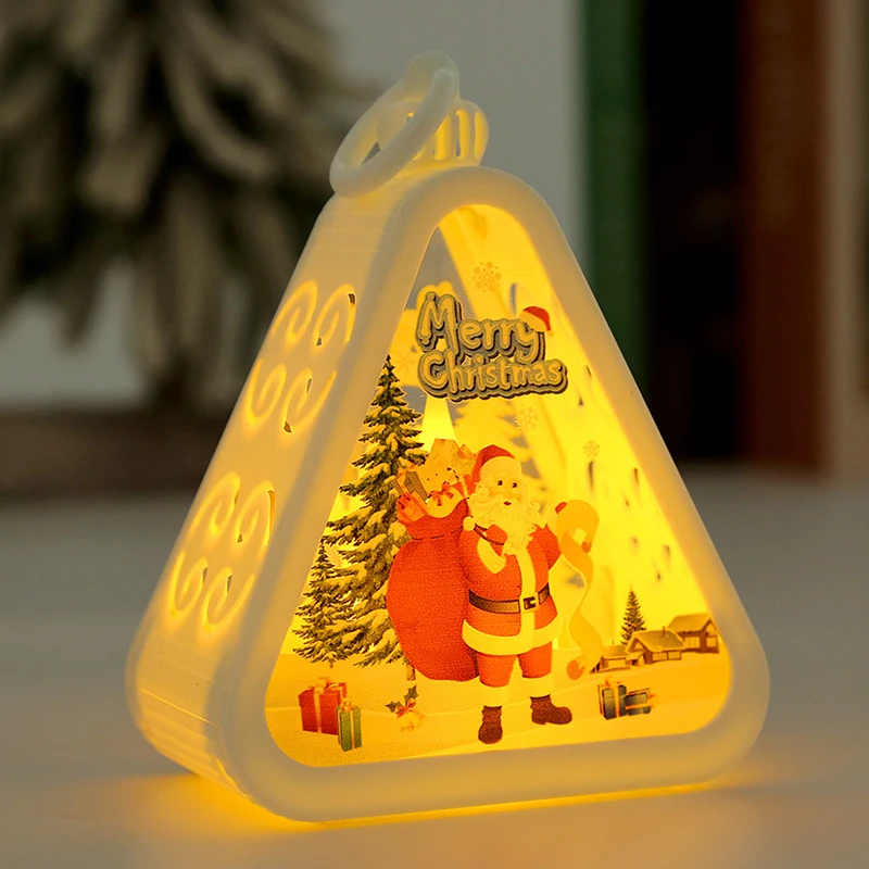 Lampki nocne LED Vintage Lampa Boże Narodzenie dla domu Światło Ozdoby Święty Mikołaj Dekoracja pulpitu Atmosfera Nastrój Wiszące światło Prezent