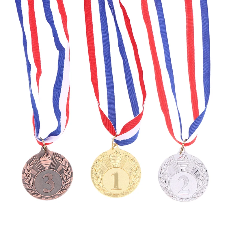 

1 шт., 5 см, золотые, серебряные, бронзовые металлические награды, медали-победители с лентой на шею, медали для соревнований, студенческие награды, спортивные медали
