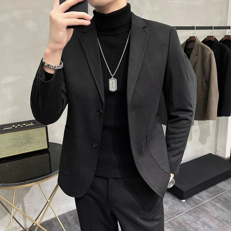 

Single Breasted Man Suits and Blazers Tweed Coats Classic New in Casual Fashionable Menswear Vintage Trendy 2025 Jacket for Men