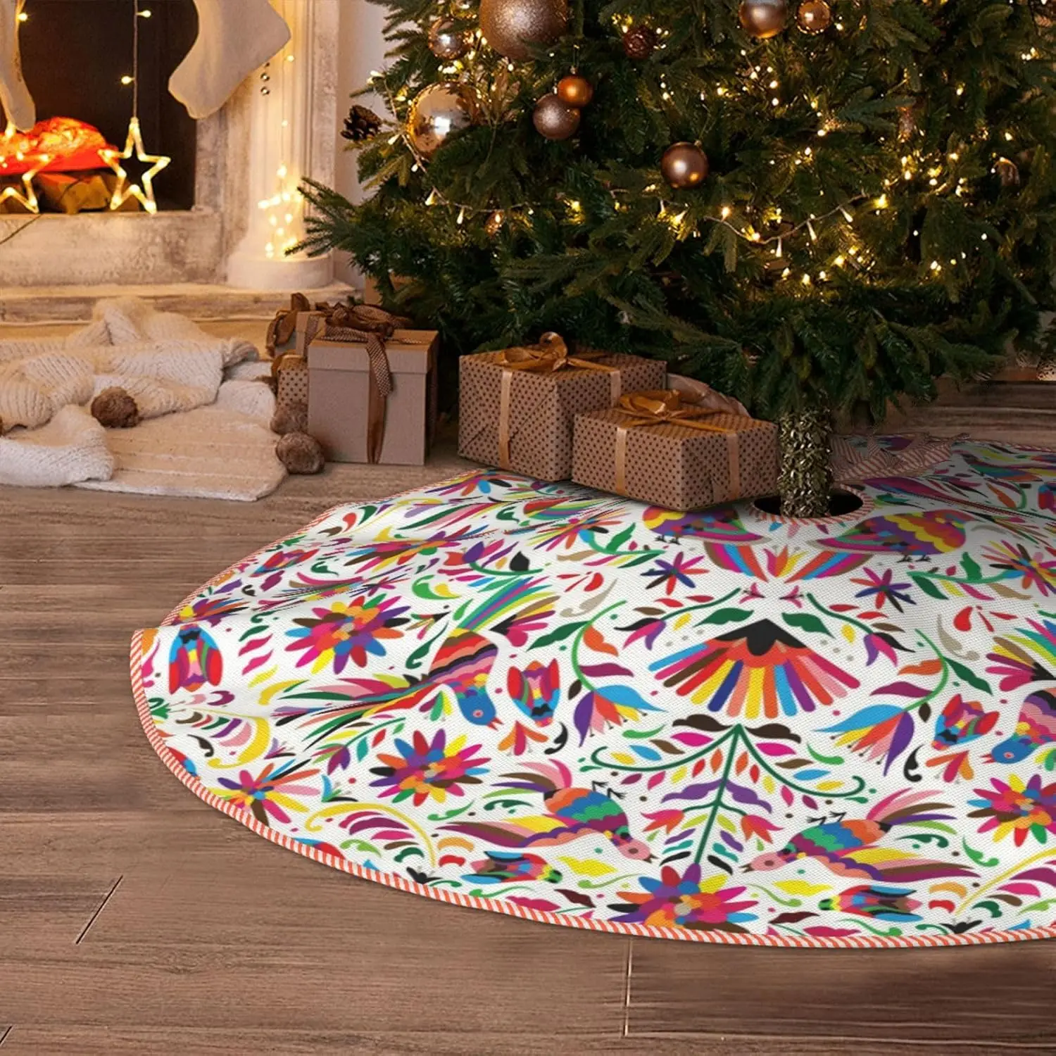 Kerstboom Rok Imitatie Linnen Kerstboom Mat Cover Rok Festival Vakantie Feestornament Kerst Home Decor