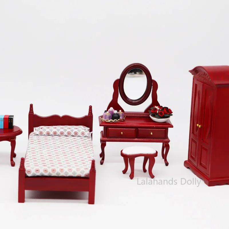 1:12 Dollhouse  Mini Dressing Cabinet Chair Miniature Scene Model for Dollhouse Furniture Decoration Accessories