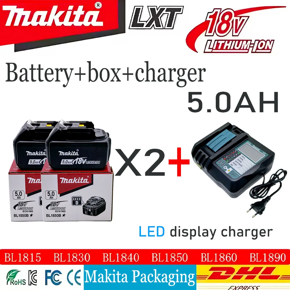 

Li-ion Battery18V 100% Original Makita 6Ah/5Ah BL1860B BL1850B BL1850 BL1840 BL1860 BL1815 Replacement Lithium Battery