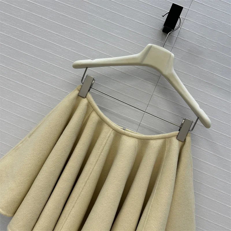 여성 스커트 2025년 가을 신상 로우라이즈 슬림핏 미니스커트 울 혼방 숏 스커트 캐주얼 플리츠 스커트 여성 하프 스커트