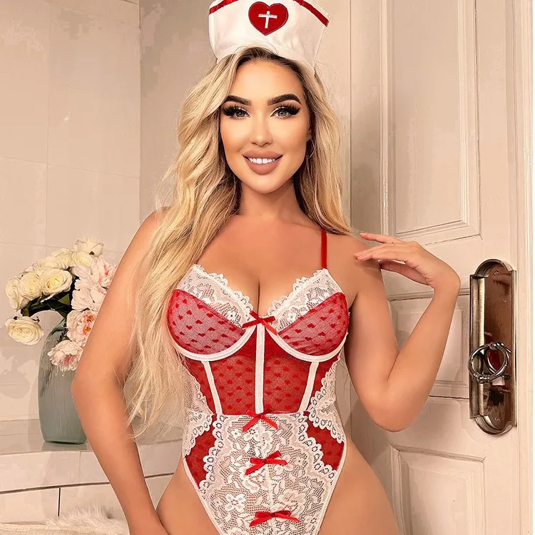 

New Women's Sexy Spaghetti Strap Roleplay Nurse Lingerie Bodysuit Adult Lady Naugty Party Cosplay Costumes Hot Night Fliter Wear