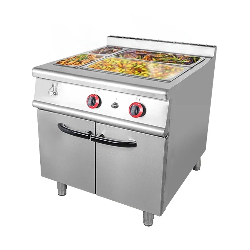 %a Catering Buffet Equipment Floor Type 4-Pan LP Gas Bain-Marie Steam Gas Bain Marie Food Warmer For Buffet Restaurant