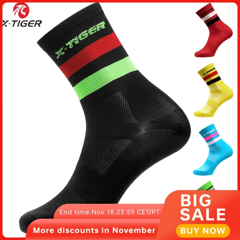 X-TIGER High Quality Professional Cycling Socks Men Women Breathable Sports Bicycle Socks Racing Bike Compression Wear