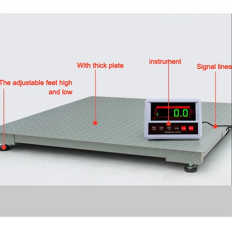 1x1M 3 Tons Industrial Digital Scale Commercial Electronic Weighing High Precision Weighbridge For Livestock Weighing Anti Shake