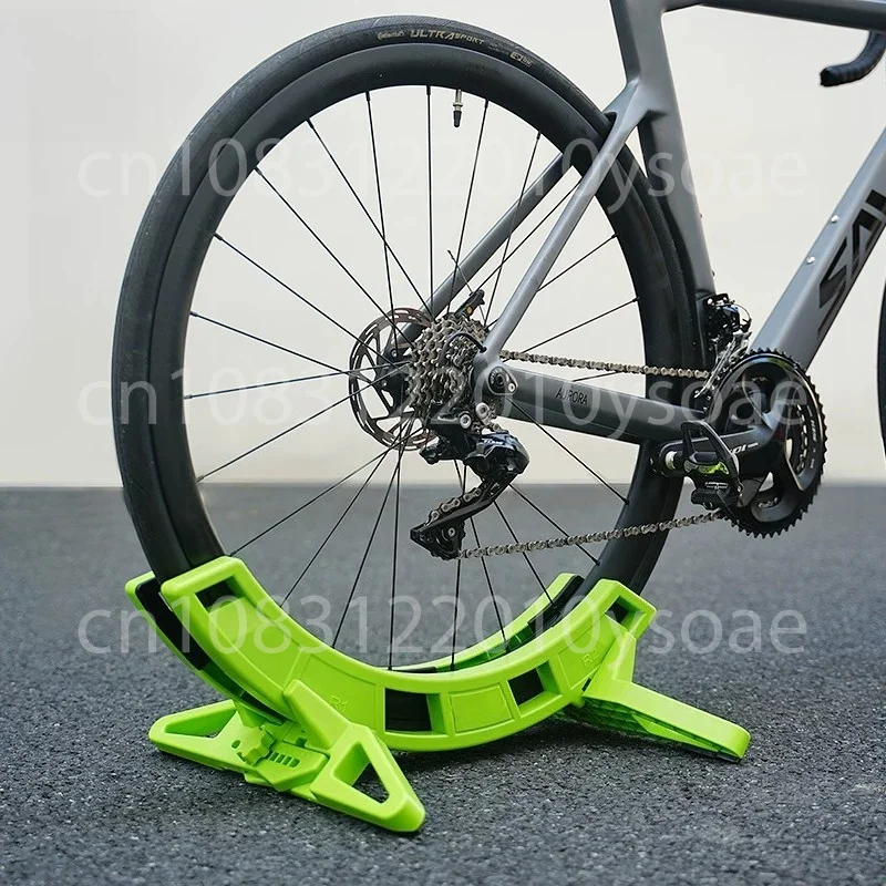 Mountain and Road Bike Rack Display Stand with Fixed Kickstand and Adjustable Base for Home Use