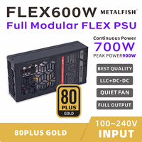 METALFISH Flex 500/600W Modular Power Supply Small 1U Computer PSU Flex-ATX 600W For ITX Mini PC POS AIO NAS 90-264V
