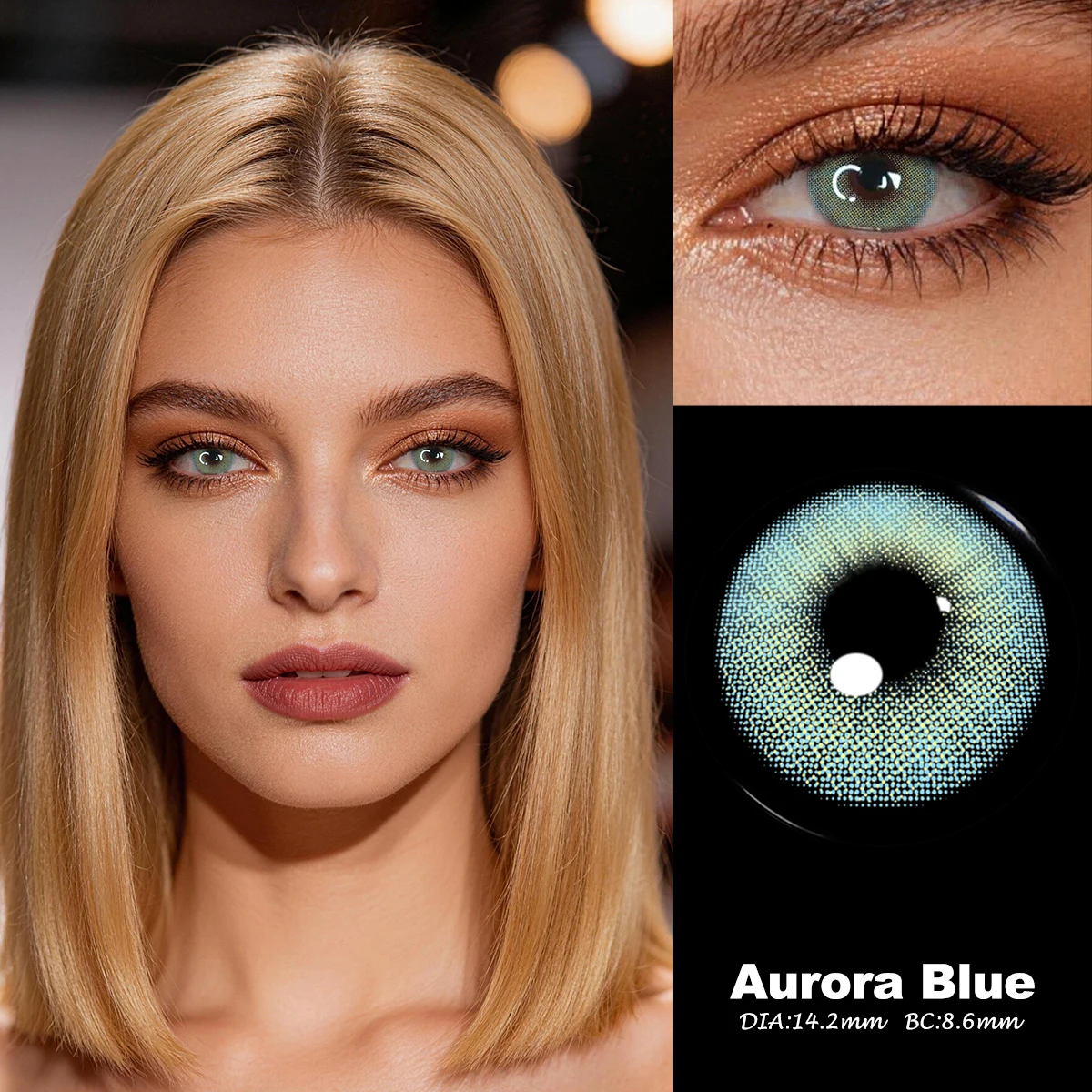 VISUASHOW Hidrocorcolor Farbige Kontaktlinsen für kleine Pupillen, verschreibungspflichtig, 14,2 mm, halbjährlich austauschbar, natürliche Kontaktlinsen, 2 Stück – Detail 5