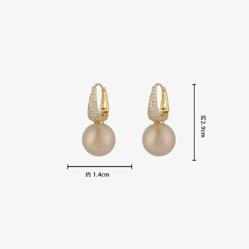 New French High end Light Luxury Imitation Pearl Zircon Earrings Women\'s Banquet Gift Jewelry Earrings 2024