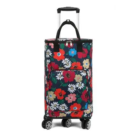 Women Household grocery trolley shopping Bag Spinner wheels trolley shopping bag with insulation portable shopping wheeled Bag