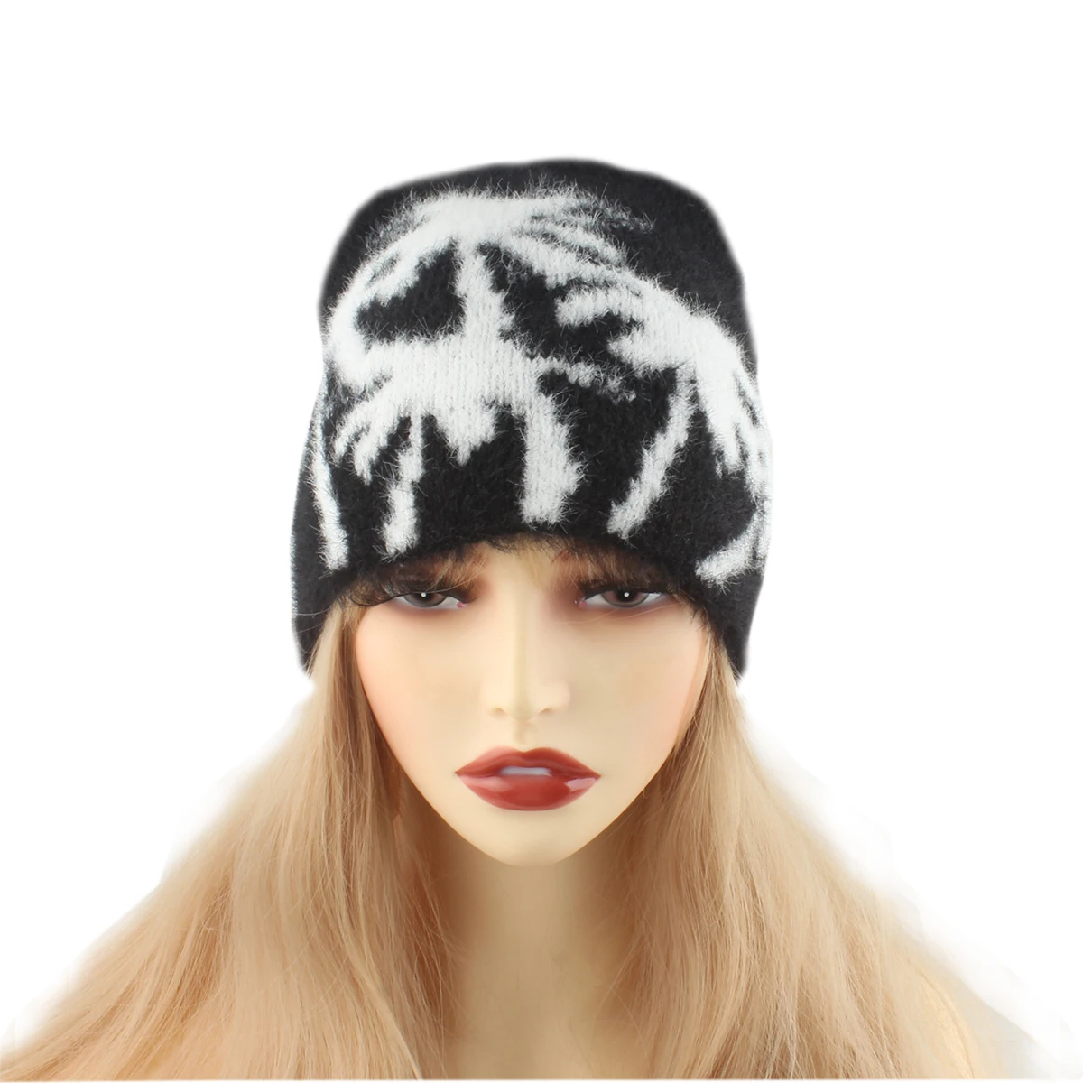 2024 New Lady Winter Warm Fuzzy Hat Women Girls Fluffy Thick Knitted Beanies Hats Snow Cap Skullies Bonnet