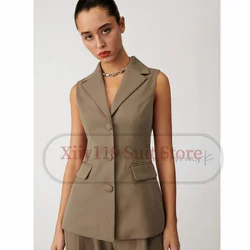 Women's Serge Fashion Vest Single Breasted Business Casual Sleeveless Vest Vests for Women Women's Sumer Clothes 2024