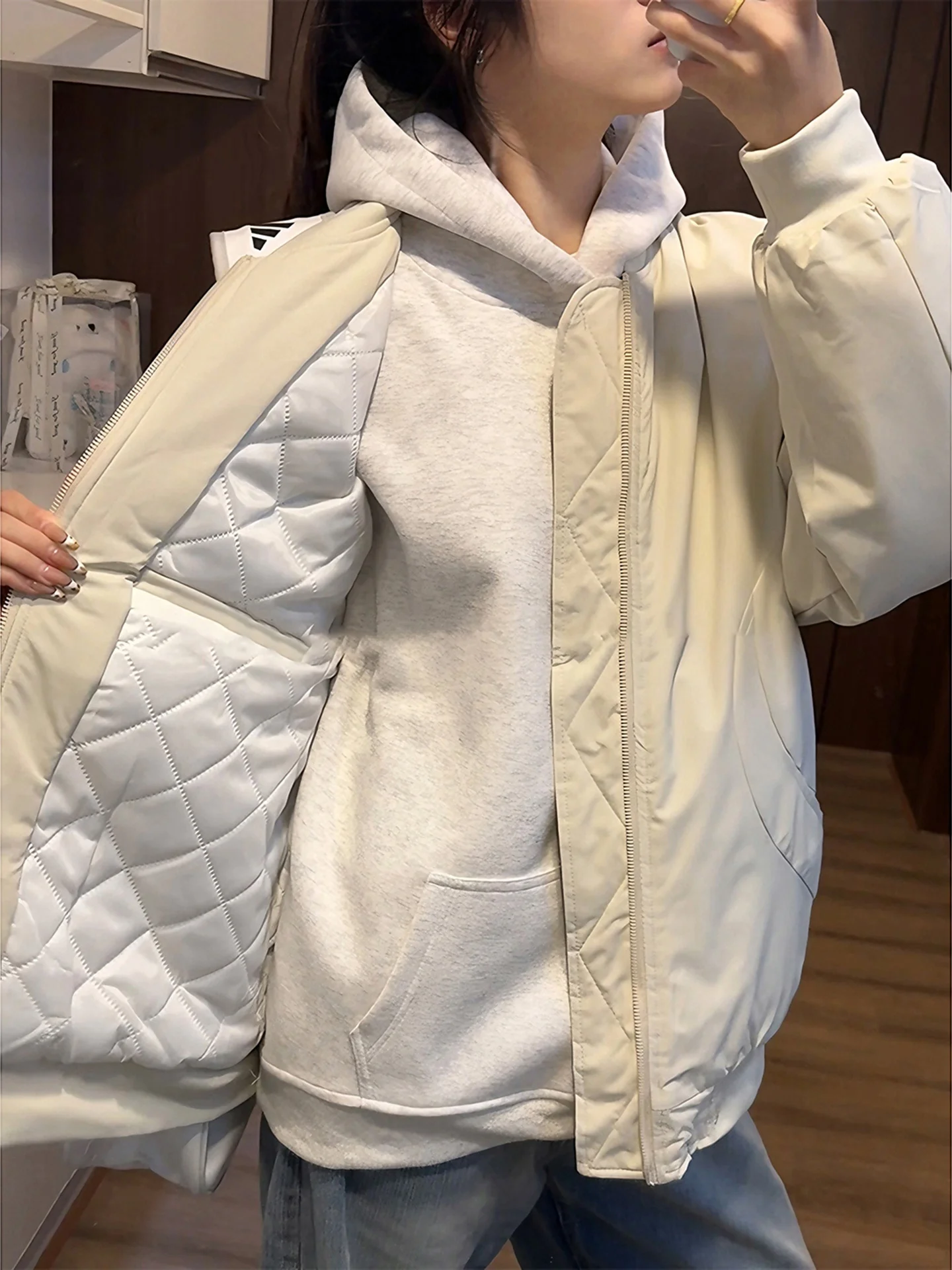 

Thiened Cotton Padded Baseball Jaet Ma Pilot Sle Men Women Autumn Winter Warm Layering Clothing i Color American Sle