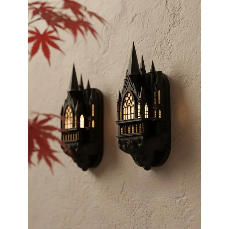 Vintage Nordic Wall Lamps Acrylic Castle Lighting Fixture Home Decoration LED Chandeliers for Living Room Bedside Corridor Hotel