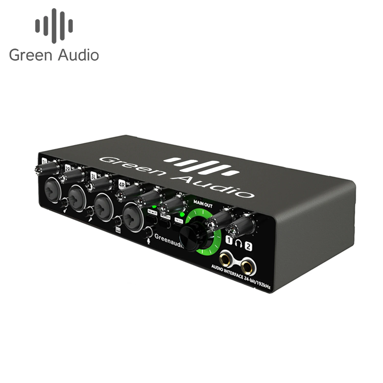 

GAX-MD44 Green Audio USB Audio Interface Sound Card with 24-bit/192kHZ XLR Monitor for Instrument Guitar/Video Content Creatio