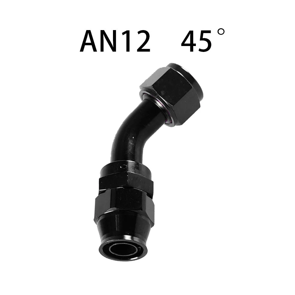 AN4/6/8/10/12 Recht 0 ° /45 ° /90 ° /120 ° /180 °   Graad PTFE olie brandstof draaibare slanguiteinde olie slanguiteinde adapterset zwart