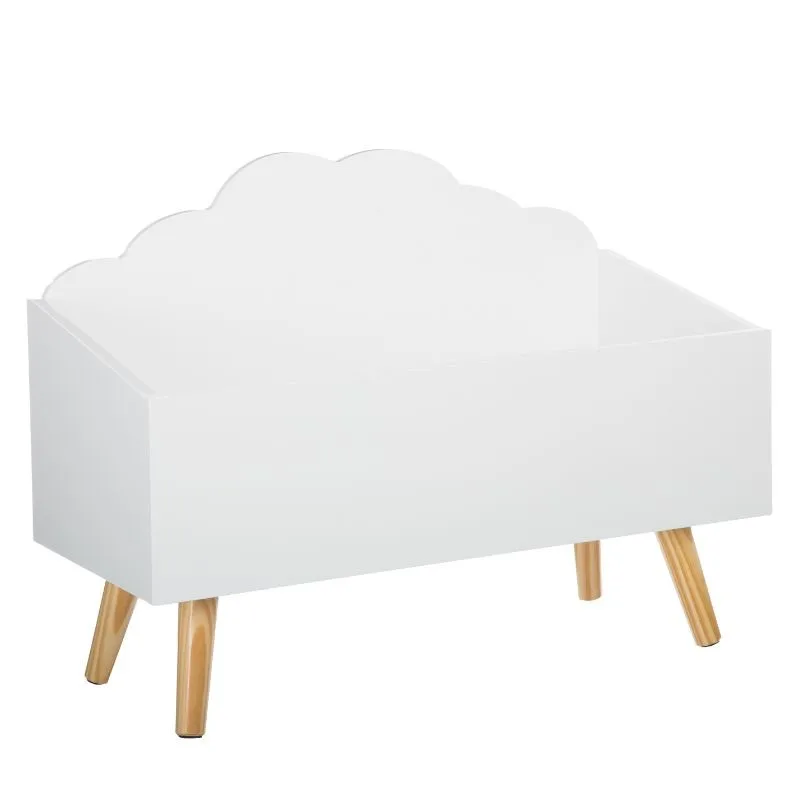 Miroytengo Douceur Baul children's bedroom, 58 cm, melamine and wooden legs, white, space and decoration in your home