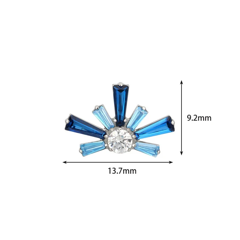 1PC G23 Titanium Piercing Ear Studs Internal Thread Flat Back Firework 5A Zircon Tragus Nose Lip Stud Labret Piercing Jewelry
