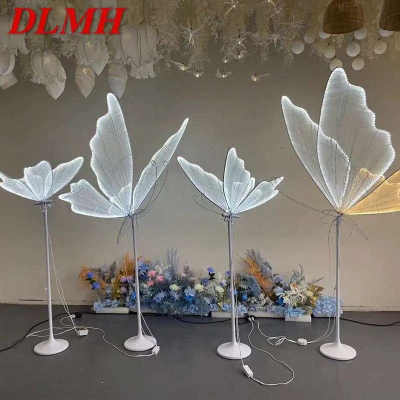 DLMH Modern Wedding Hanging Butterflies Acrylic light LED Standing Lamp for Creative Road Load Walkway on Party Stage