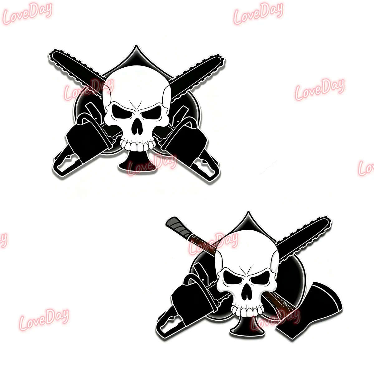 Logger's Crossbones Logo Sticker Vinyl Outdoor Skull Spade Chainsaw Axe Decal Truck Toolbox Helmet ATV Sticker