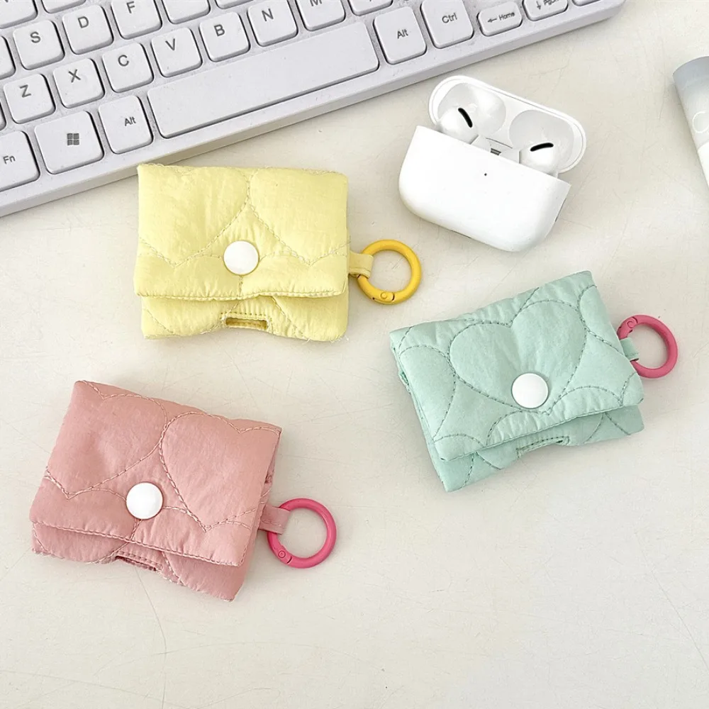 Pendant Balletcore Heart Earphone Bag Korean Style Candy Color Headphone Storage Bag Soft Bluetooth Headset Earphone Case Gifts