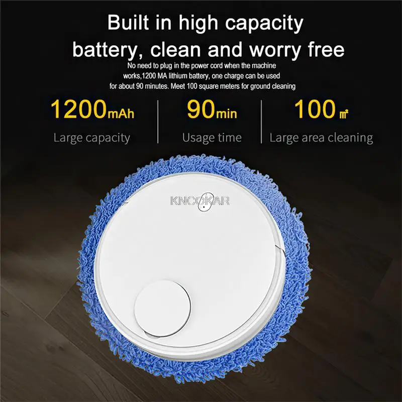 自動モップクリーナーロボット乾湿両用 2 in 1 掃除ロボットスマート床塵除去家庭用掃除機