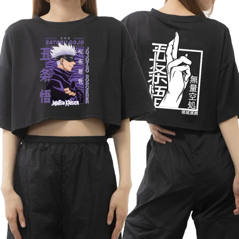 T-Shirt pendek Harajuku Y2K Anime Y2K wanita yang dipersonalisasi kaus Anime wanita keren musim panas