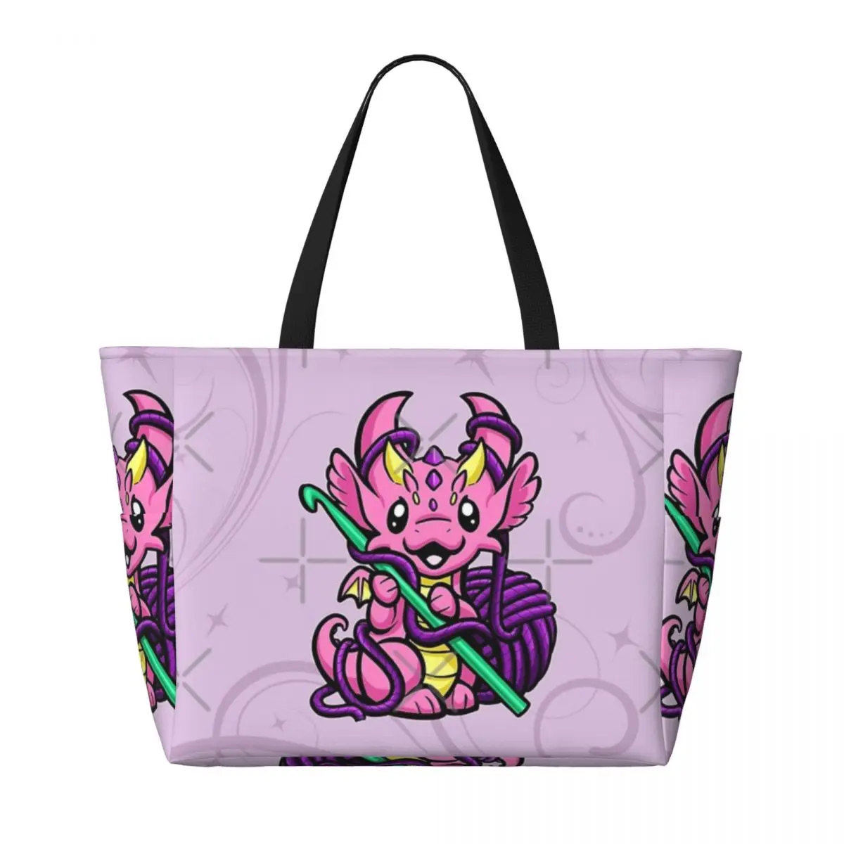 Crochet Dragon Beach Travel Bag, Bolsa de Ombro de Férias, Padrão Multi-Style, Adulto Travel Bag