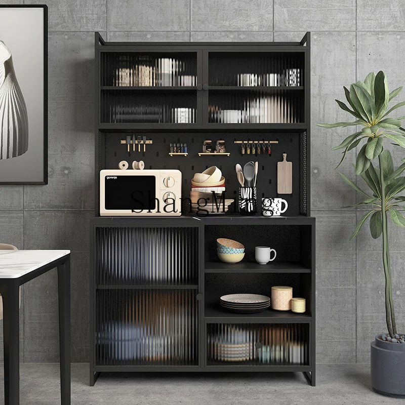 

LXY simple wrought iron slate dining side cabinet integrated against the wall high tea cabinet