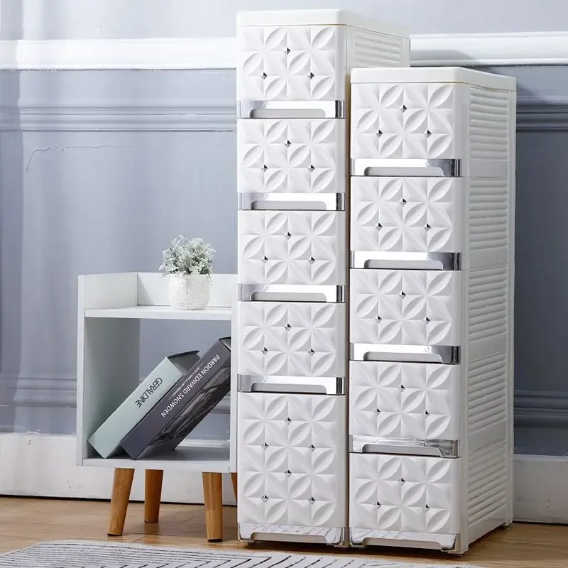 

20-30cm Wide Gap Storage Cabinet Bathroom Plastic Storage Organizing Cabinet Drawer Combination Storage Cabinet Gap